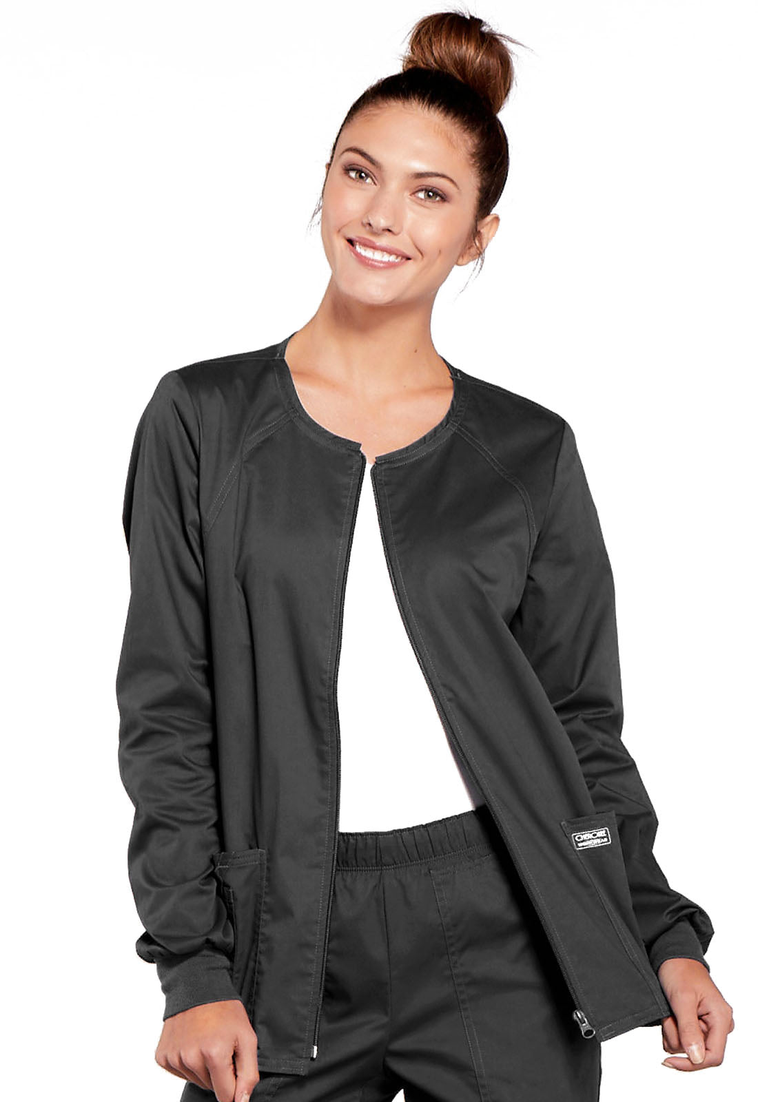 4315 Zip Front Jacket Pewter w/ University Orthopedics Logo