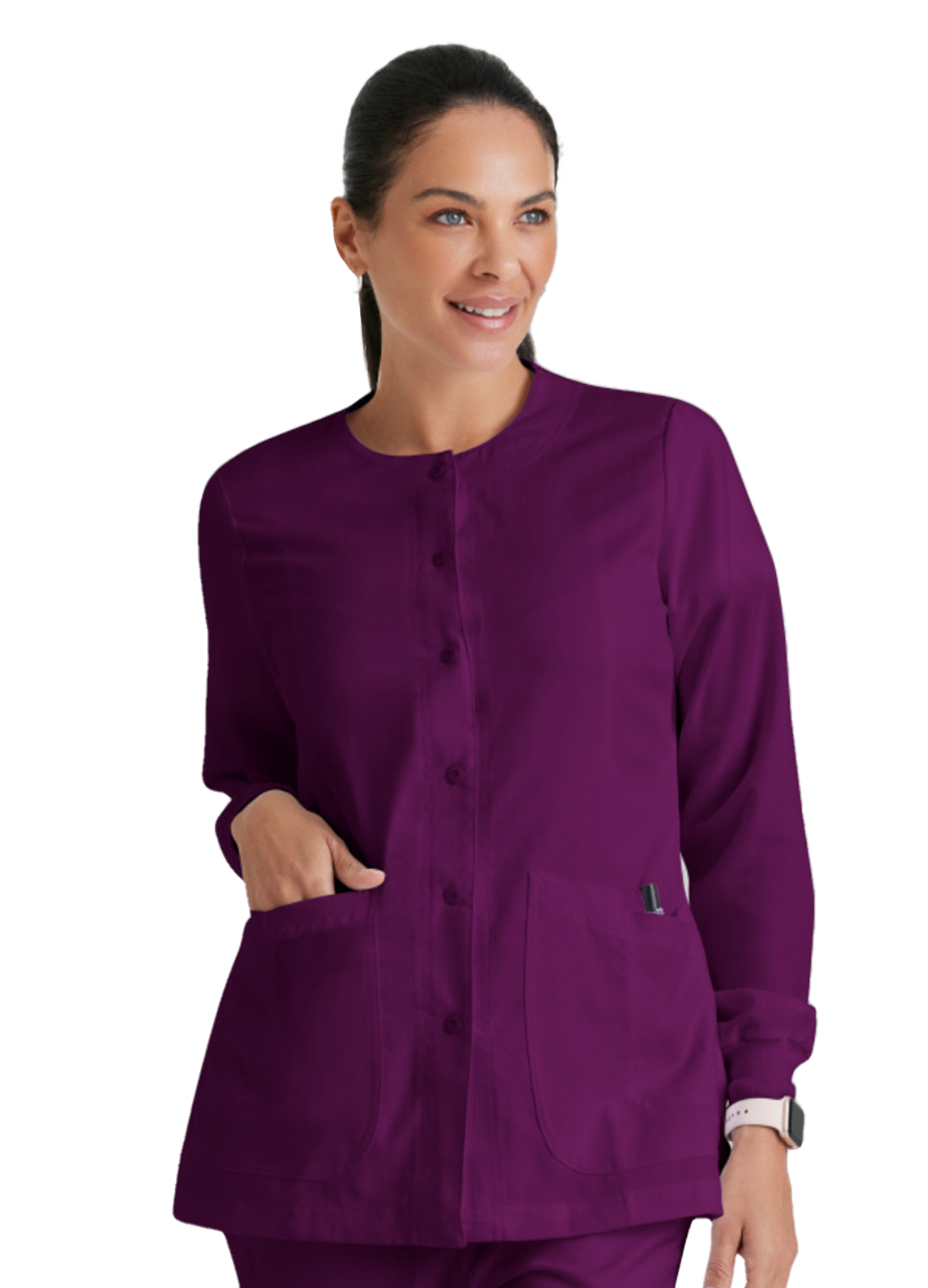 4450 Jamie Scrub Jacket Wine w/ University Orthopedics Logo