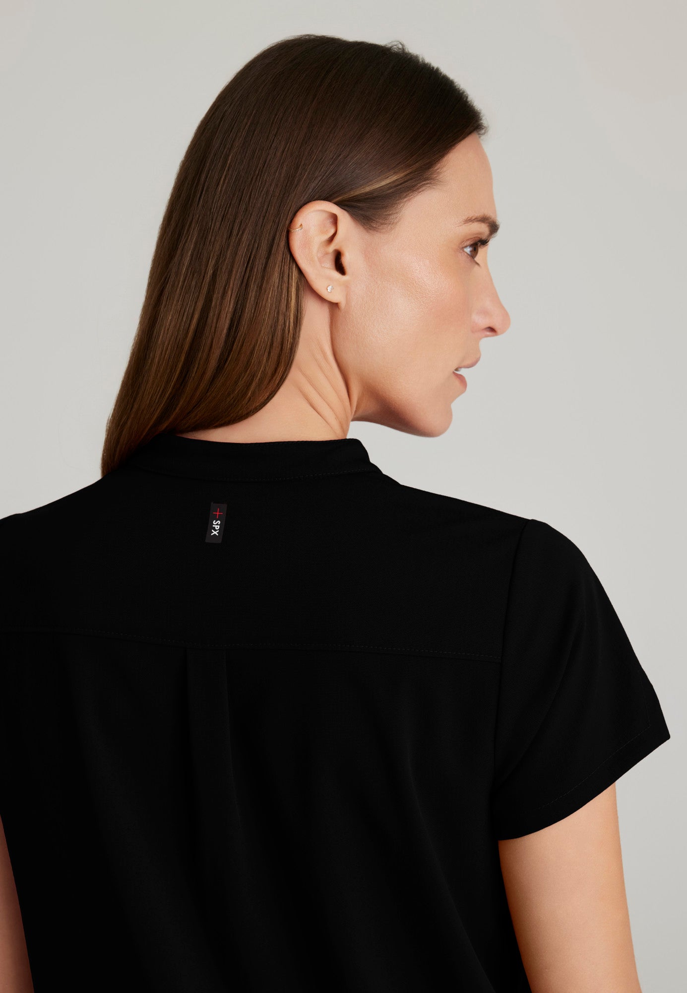GRST230 Women's Avery 2-Pocket Top Black w/ University Orthopedics Logo