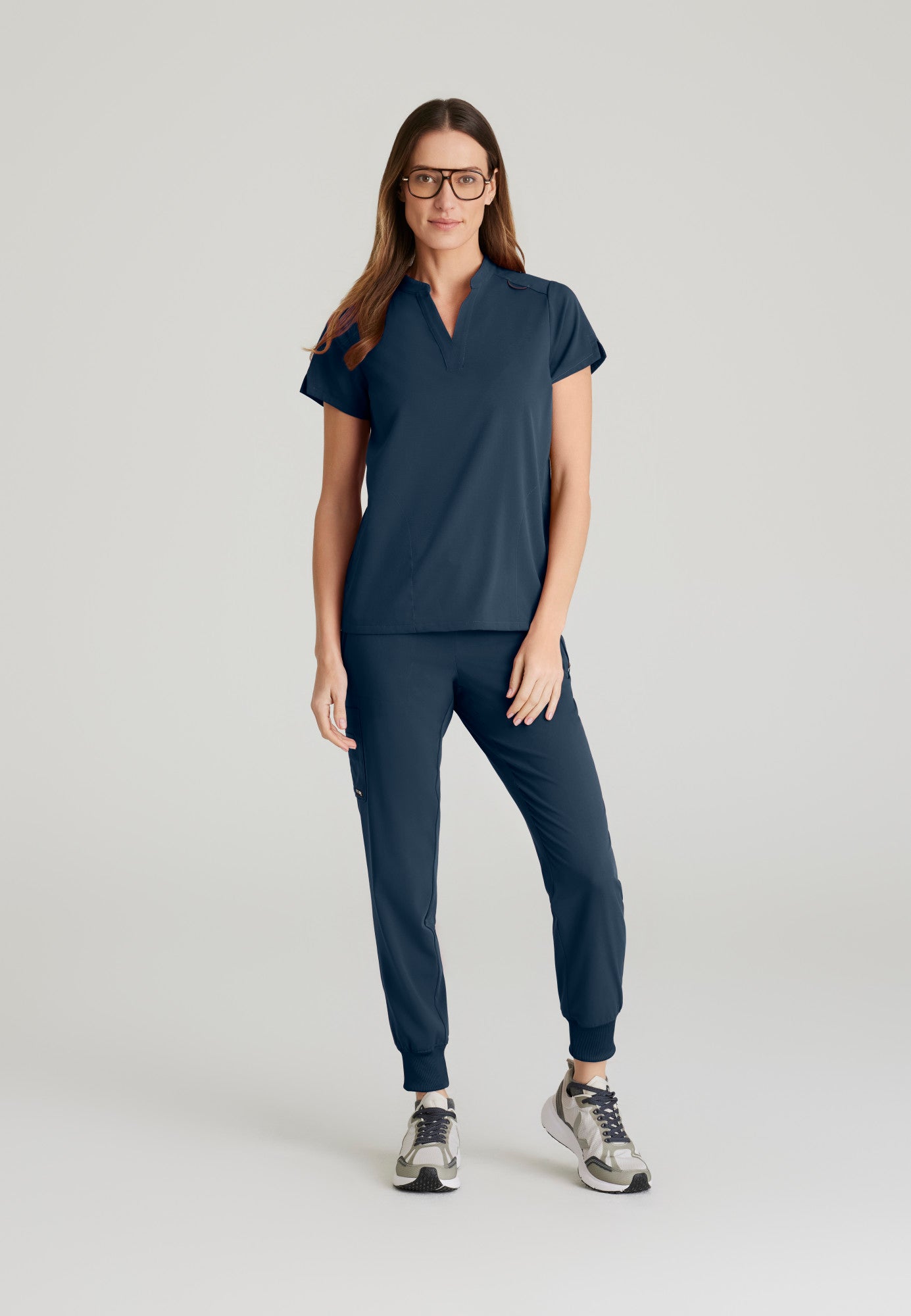 GRST230 Women's Avery 2-Pocket Top Steel w/ University Orthopedics Logo