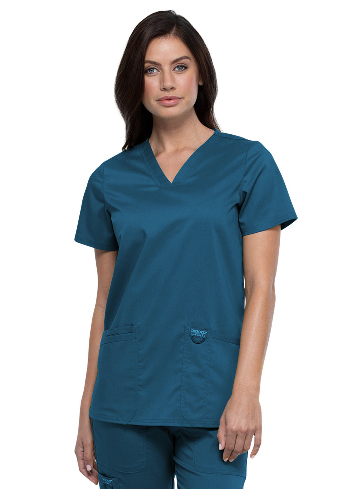 WW620 V-Neck Top Caribbean w/ University Orthopedics Logo