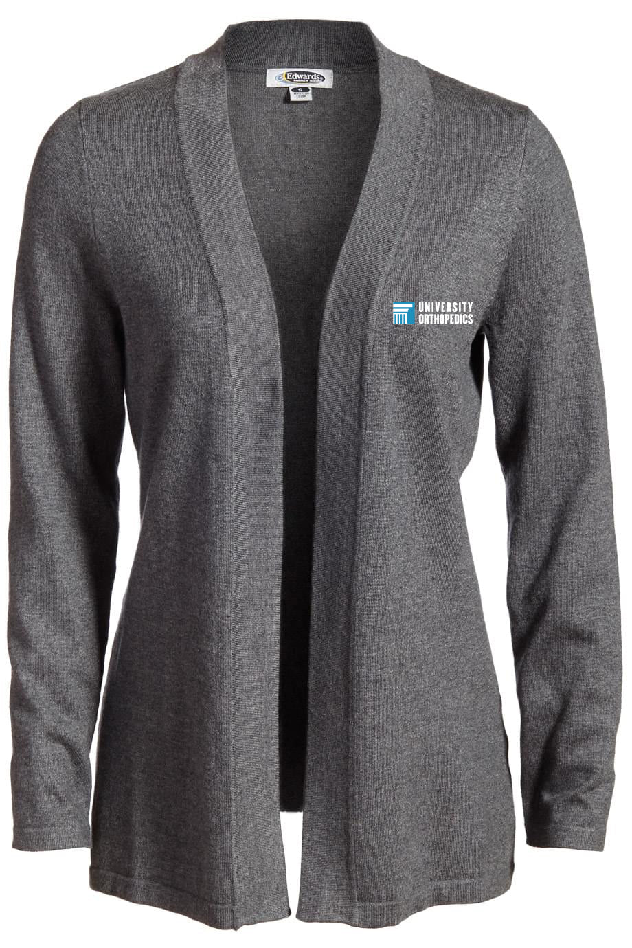 7056 Shirttail Open Cardigan w/ University Orthopedics Logo