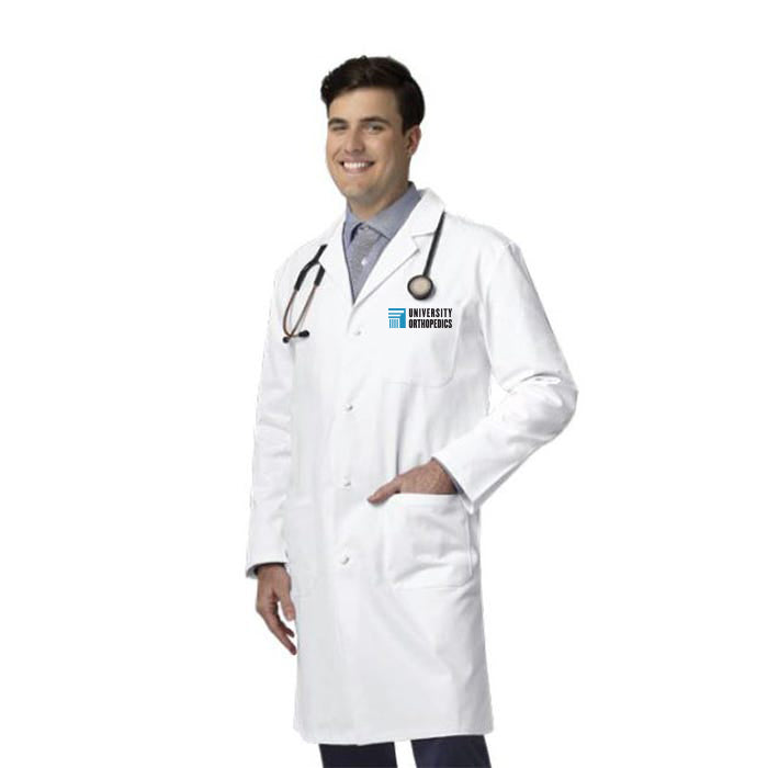 423 Men's Lab Coat White w/ University Orthopedics Logo