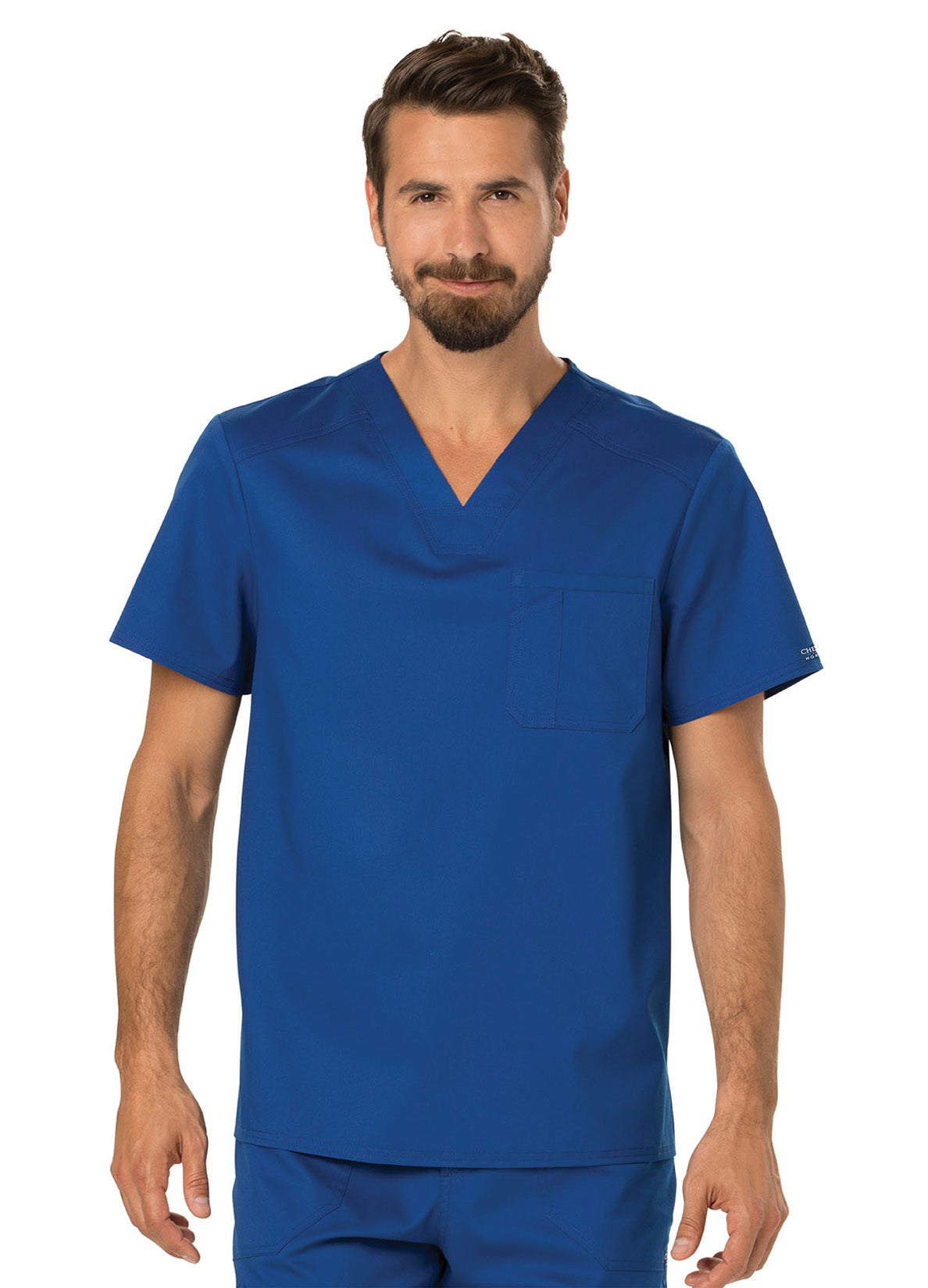 WW690 Men's Tuckable V-Neck Top w/ University Orthopedics Logo