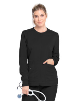 GRSW017 Millie Scrub Jacket Black w/ University Orthopedics Logo