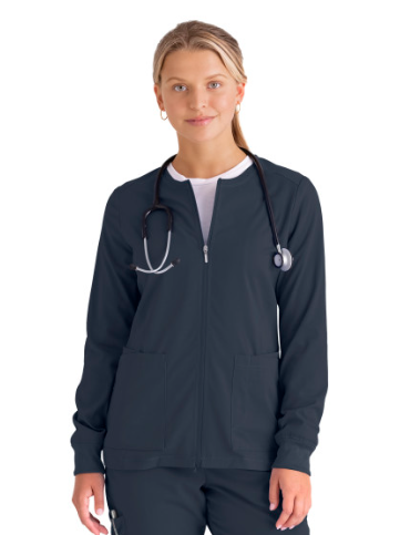 GRSW873 Gianna Warmup Scrub Jacket Steel w/ University Orthopedics Logo