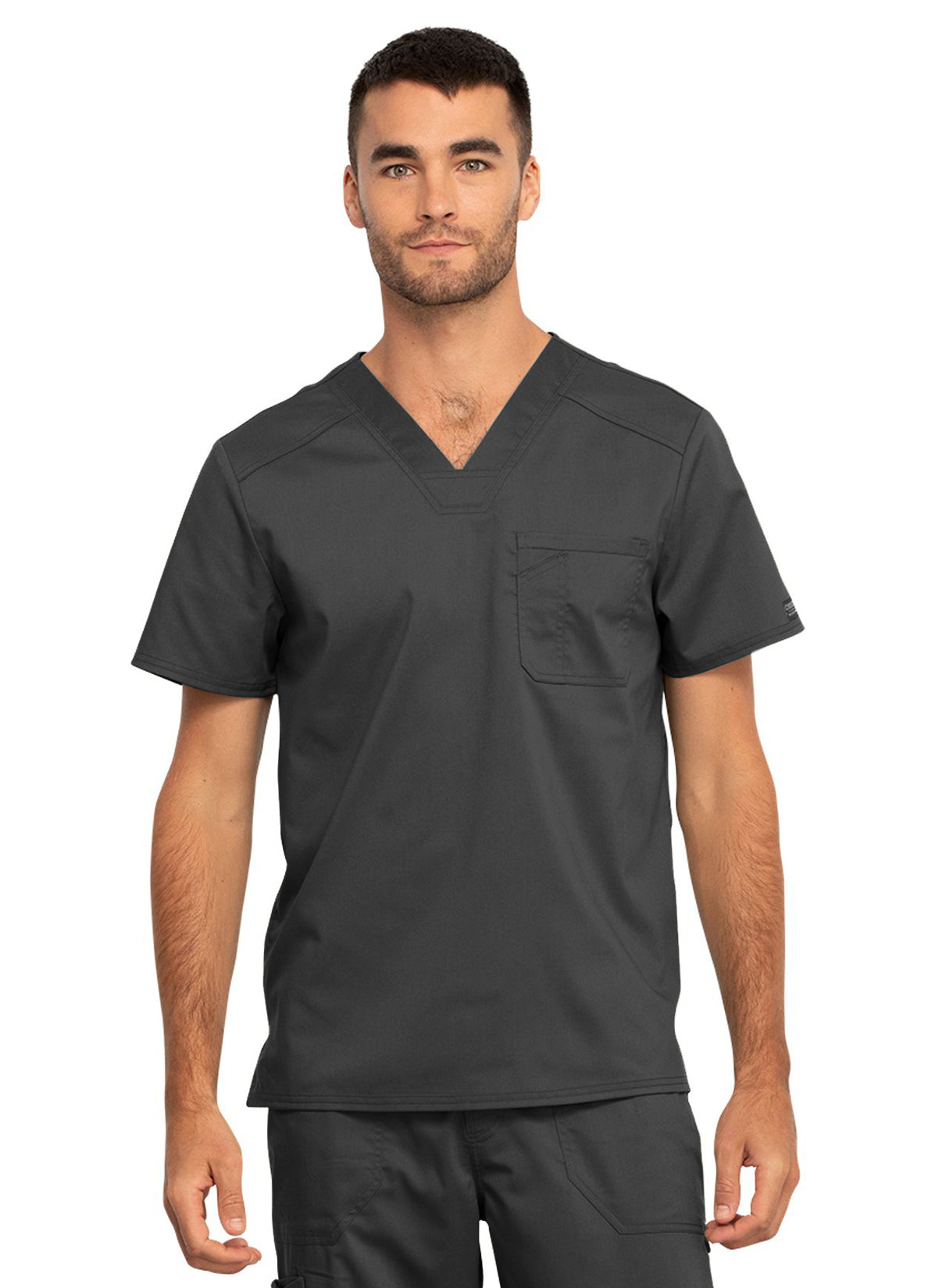 WW690 Men's V-Neck Top Pewter w/ University Orthopedics Logo