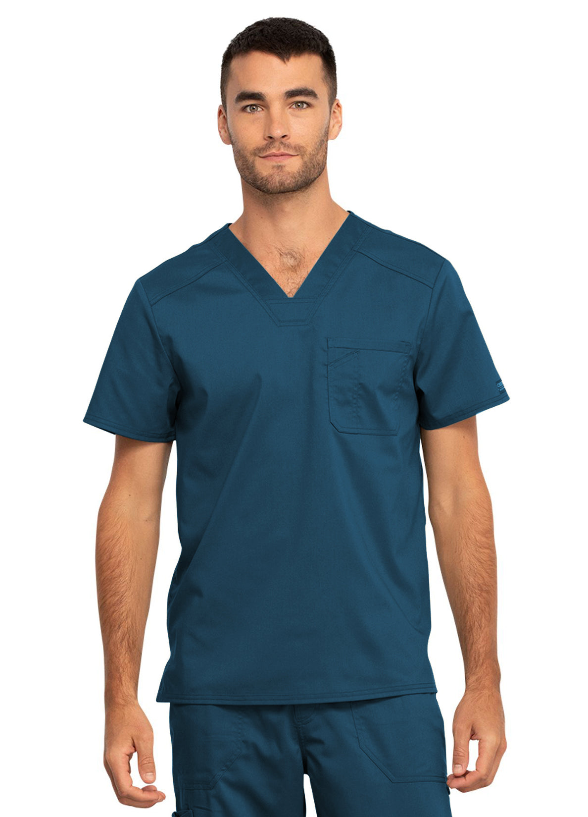 WW690 Men's V-Neck Top Caribbean w/ University Orthopedics Logo