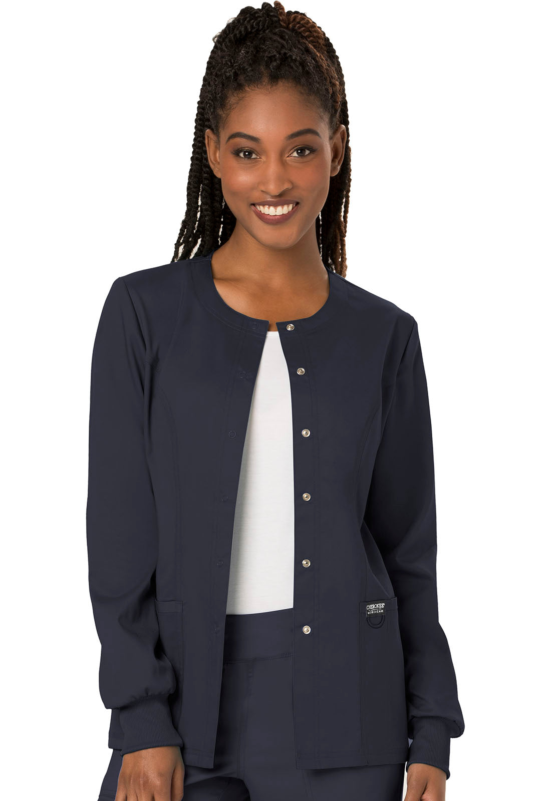 WW310 Snap Front Jacket Pewter w/ University Orthopedics Logo