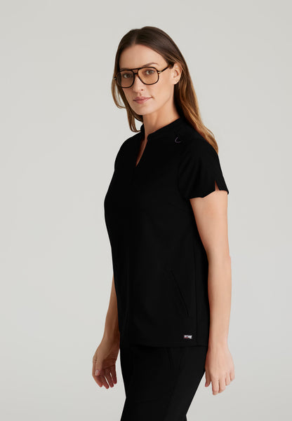GRST230 Women's Avery 2-Pocket Top Black w/ University Orthopedics Logo