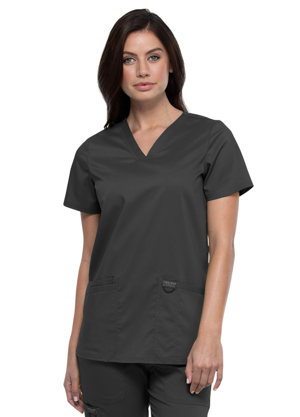 WW620 V-Neck Top Pewter w/ University Orthopedics Logo